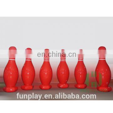 HI 2017 new listing inflatable bowling ball pins for zorb game, plastic bowling pin,decorated bowling pins for game