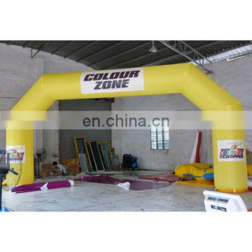 inflatable arch door for event .stitching arch with logo. yellow arch