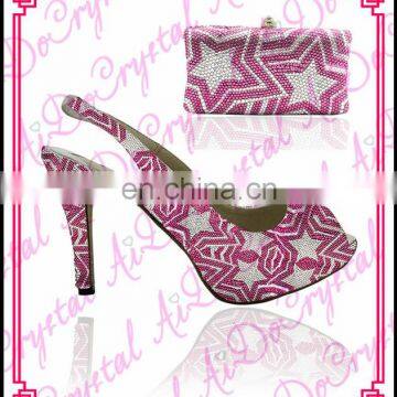 Aidocrystal Ladies Shoes and Matching Bags Slingbacks Ladies High Heel Sandal Shoes 2015