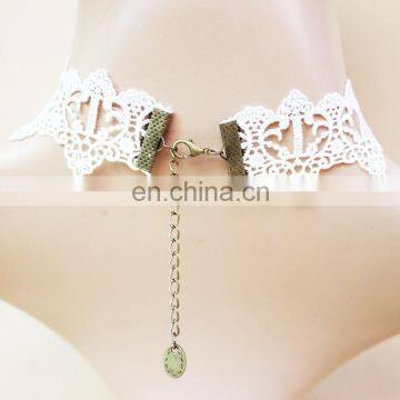 2015 Custom Elegant White Lace Necklace Bridal Jewelry With Pearl photo-3