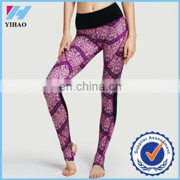 Yihao Women Fashion Print logo free sports Fitness Gym Yoga Wear Capris Leggings