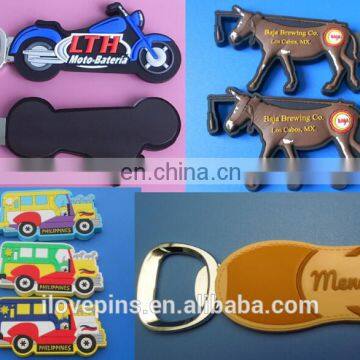 plastic rubber soft pvc 3D logo souvenir alloy metal wine bottle opener, bottle opener bar beer tool