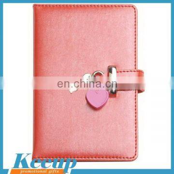 Advertising custom cover pu notebook with key