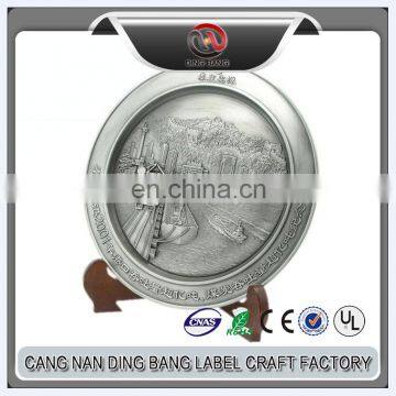 2017 Wholesale Custom Logo silver Metal Plate for Souvenir