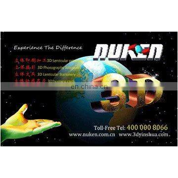 High End 3d lenticular PET/PP small quantity business card with speciality paper