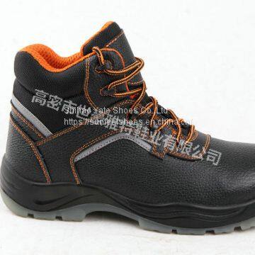 PU injection  genuine leather safety shoes