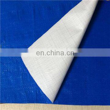 Blue laminated tarpaulin fabric