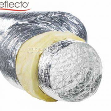 25mm Thickness HVAC Systems Parts Insulated Duct Double Layer Aluminum Foil Glass Wool