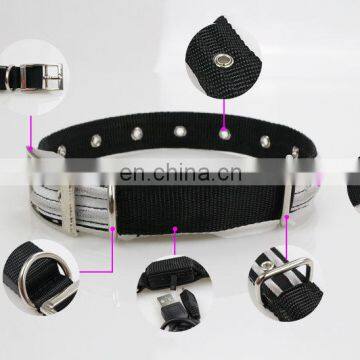Factory Direct Pet Supplies Large and Small Luminous USB Charging Dual Fiber LED Light Dog Collar photo-7