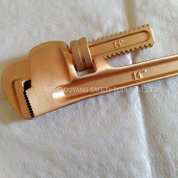 Non Sparking Safety Tools Adjustable Pipe Wrench Spanner 14 photo-2