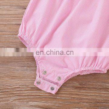 2019 Striped Print Girls Long Flare Sleeve Romper Tops & Baby White Hole Pants Outfits 2pcs Set photo-4