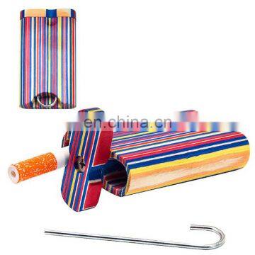 HQP-XJ11 HongQiang Cigarette Case 78mm Custom Colorful Wooden Cigarette Case Wood Dugouts One Hitter photo-2