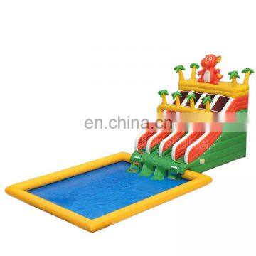 Outdoor Inflatable Water Amusement Park Playground Giant Hippo Water Slide With Pool