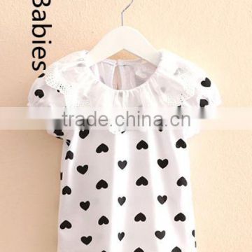 Pretty pictures of girls cotton tops baby polka dot short sleeves tops