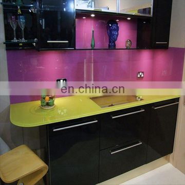 5mm 6mm colored tempered glass wall panels for kitchen splashback