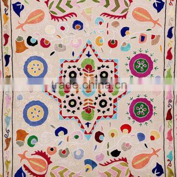 Handmade Suzani Wall Hanging Trendy Vintage Suzani Bedsheet Decorative Throw Bed Cover photo-2