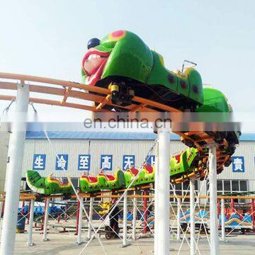 outdoor amusement park electric train ride slide worm mini roller coaster for sale