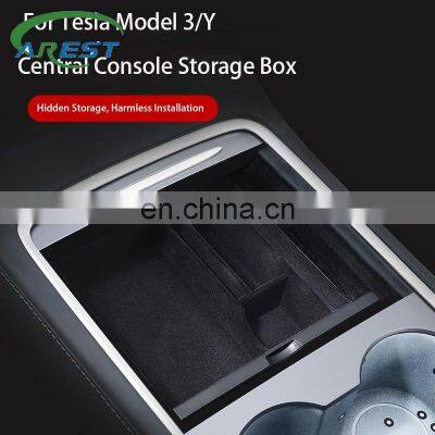 Central Console Stowing Box for Tesla Model Y Anti-slip Car Interior Accessories Storage Box for Tesla Model 3 2021 Dropship