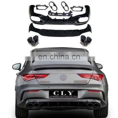 Genuine Tips For Mercedes Benz W118 CLA Upgrade CLA45 AMG Diffuser with exhaust pipe