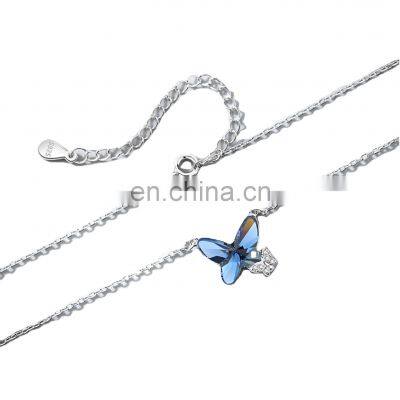 New products 2021 2022 trending 925 silver jewelry necklace with butterfly pendant