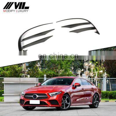 Carbon Fiber Front Bumper Canards for Mercedes Benz CLS-Class CLS400 550 Sedan 4-Door 2018-2019