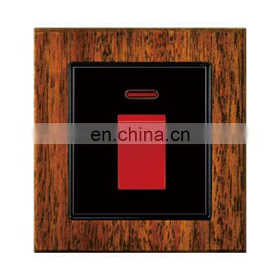 Type 86 UK/EU Standard 25A High Power Wall Push Button Switch Thick Solid Wood Panel Socket And Switch Electrical With LED Light