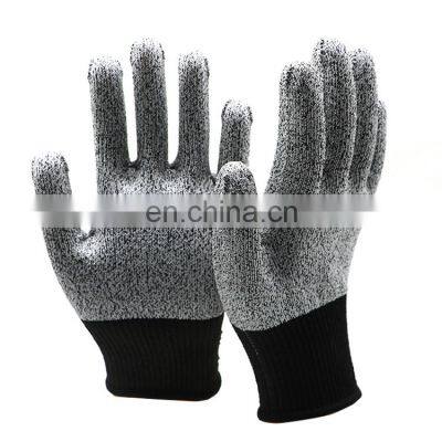 Anti-Cut Level 5 HPPE Liner Grey PU Coated Safety Work Gloves For Gardening Household safety Work gloves