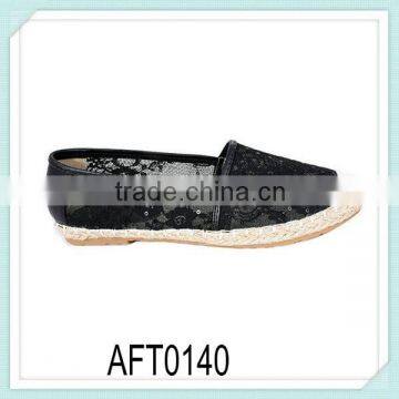 women casual shoes black summer mesh shoes with linen lining