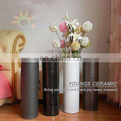 Asia Tall Ceramic Cylinder Shape Modern Floor Vases Lots Of Colours