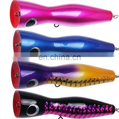 18cm 120g big size tuna bait trolling stickbait for tuna  salt water  fishing wooden popper tuna