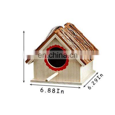 100% Natural Wood Lightweight and Durable Quality Handmade Bird House 6.29x6.88x5.9 Inches photo-2