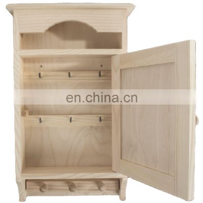 Wooden Key Cabinet With 6 Hooks