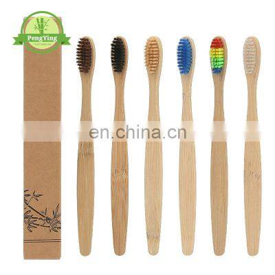 china factory Wholesale 100 % Healthy Eco Organic Charcoal bamboo toothbrush