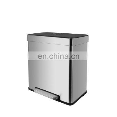 Kitchen Household Appliances Outdoor Recycle Garbage Bin Lid Lock Function With 2 Compartments