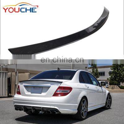 AMG style carbon fiber rear trunk wings auto spoiler for Mercedes Benz C class W204 4 door sedan 2007-2014