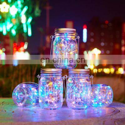 Hot Sell Room Wedding Christmas Decoration Solar Powered Mason Glass Jar Lid Light