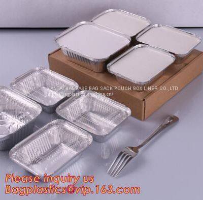 Rectangular Aluminium Foil Food Container, Airlines Fast Food Delivery, Reheating, Baking, Roasting, Meal Prep, GRAB To-Go photo-4