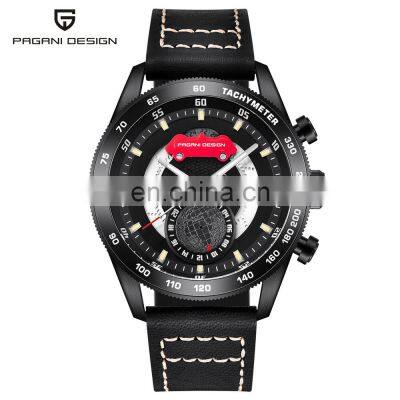 2018 PAGANI DESIGN 2767 Men's Fashion&Casual Watch Quartz Movement Auto Date Leather Band Wristwatch For Men