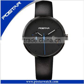 2016 New Men Sport Watch with Leather Band OEM Logo Black or White