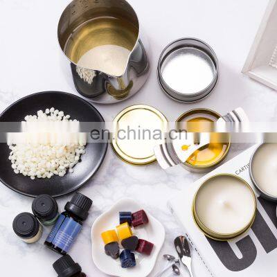 Simple Easy DIY Aromatherapy Fragrance Scented Soy Wax Beeswax Supplies in Tinplate Tins Diy Candle Making Kit Set