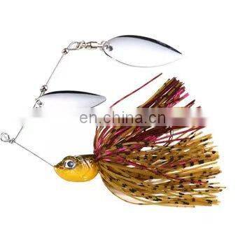 Byloo 21.5g double Willow Blade Spinner Baits for Bass Pike Tiger Muskie Metal Jig Lure Fishing Spinnerbait Lures