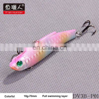 Sea Bass Fishing Lures Wholesale Fish Hunter DV3B VIB 70MM 18G Lures Fishing Bait Minnow Lure Trout photo-2