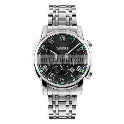 Skmei 9121 Big Men 30 Meters Water Resistant Stainless Steel Watches for Men