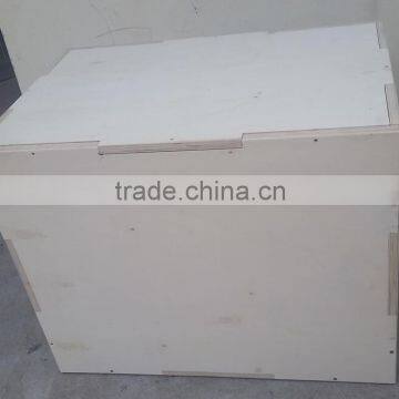 3-N-1 Wood Puzzle Plyo Box - 20/24/30 Inch and Double Under Speed Jump Rope Great for Cross Training, MMA, or Plyometric