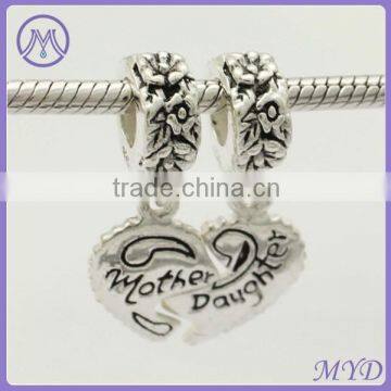 925 Sterling Silver Mother and Daughter Set Dangle Charm for Bracelet photo-3