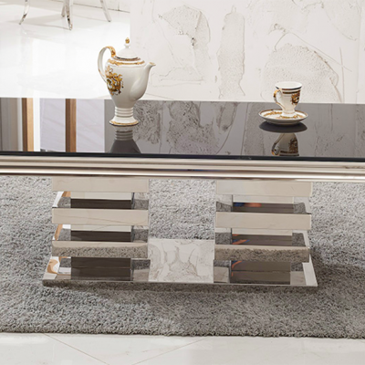Latest Coffee Table Stainless Steel Base Marble Table Sets Superior Quality Center Table for Living Room photo-3