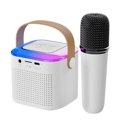 Newest Mic for Family KTV Speakers Led Home Decorate Party Wireless Home Mini Portable Karaoke Speaker