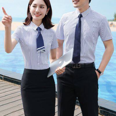 Camisa de mangas longas para roupa de trabalho, camisa de mangas curtas para terno empresarial, personalização