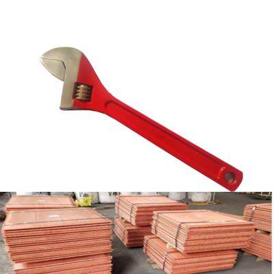 China Manufacturer Non Sparking Adjustable Spanner Copper Alloy Shifting Spanner Monkey Spanner photo-2