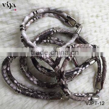 Latest Custom Design Luxury Jewelry Real Stingray/Python Skin Bracelet with Factory Wholesale Prices